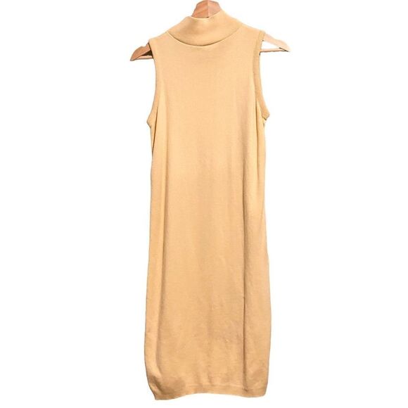 Vintage Moda International Yellow Turtleneck Sleveeless Dress Made in USA Size S - Picture 2 of 7